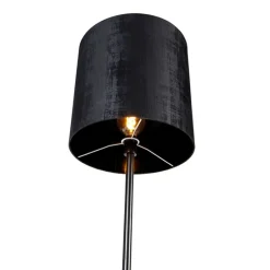 Moderne vloerlamp zwart kap zwart 40 cm - Simplo
