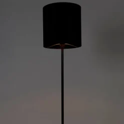 Moderne vloerlamp zwart kap zwart 40 cm - Simplo