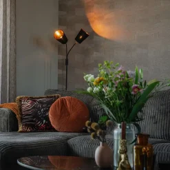 Moderne vloerlamp zwart 2-lichts - Carmen