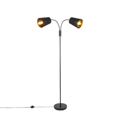 Moderne vloerlamp zwart 2-lichts - Carmen
