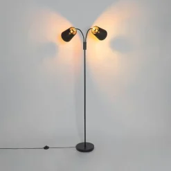 Moderne vloerlamp zwart 2-lichts - Carmen