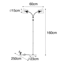 Moderne vloerlamp zwart 2-lichts - Carmen