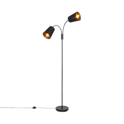 Moderne vloerlamp zwart 2-lichts - Carmen