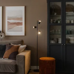 Moderne vloerlamp zwart 3-lichts - Jeana