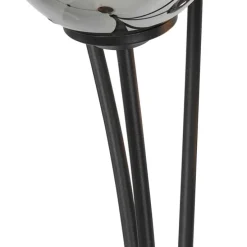 Moderne vloerlamp zwart 5-lichts met smoke glas - Athens