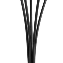 Moderne vloerlamp zwart 5-lichts met smoke glas - Athens