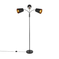 Moderne vloerlamp zwart 3-lichts - Carmen
