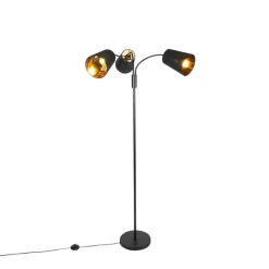 Moderne vloerlamp zwart 3-lichts - Carmen