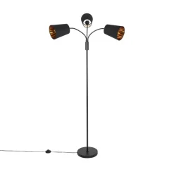 Moderne vloerlamp zwart 3-lichts - Carmen