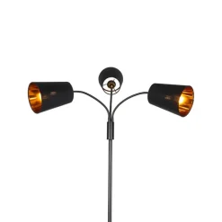 Moderne vloerlamp zwart 3-lichts - Carmen