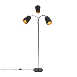 Moderne vloerlamp zwart 3-lichts - Carmen