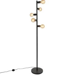 Moderne vloerlamp zwart 5-lichts - Facil