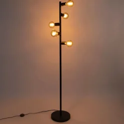 Moderne vloerlamp zwart 5-lichts - Facil