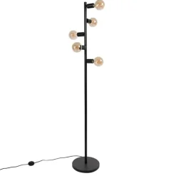 Moderne vloerlamp zwart 5-lichts - Facil
