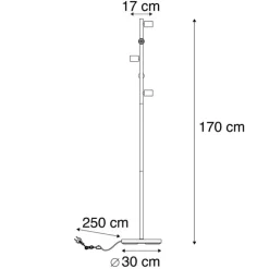 Moderne vloerlamp zwart 5-lichts - Facil