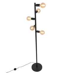 Moderne vloerlamp zwart 5-lichts - Facil