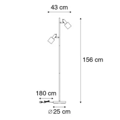 Moderne vloerlamp zwart 2-lichts - Stijn
