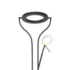 Moderne vloerlamp zwart met leesarm incl. LED en dimmer - Divo