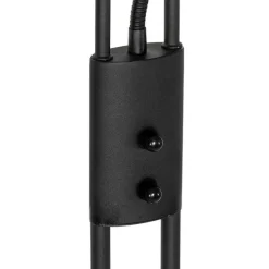 Moderne vloerlamp zwart met leesarm incl. LED en dimmer - Divo