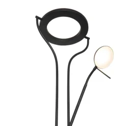 Moderne vloerlamp zwart met leesarm incl. LED en dimmer - Divo