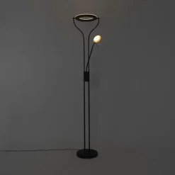 Moderne vloerlamp zwart met leesarm incl. LED en dimmer - Divo