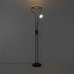 Moderne vloerlamp zwart met leesarm incl. LED en dimmer - Divo