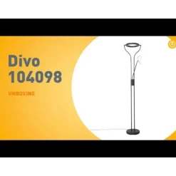 Moderne vloerlamp zwart met leesarm incl. LED en dimmer - Divo