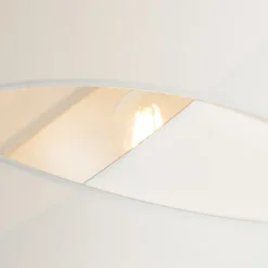 Moderne vloerlamp zwart met witte kap - Cloth