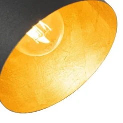 Moderne vloerlamp zwart met goud verstelbaar - Morik