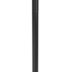 Moderne vloerlamp zwart met kap zwart met goud - Simplo