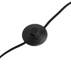 Moderne vloerlamp zwart met kap zwart met goud - Simplo