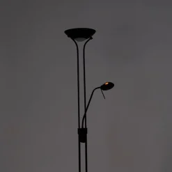 Moderne vloerlamp zwart met leeslamp incl. LED dim to warm - Diva