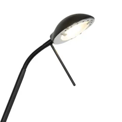 Moderne vloerlamp zwart met leeslamp incl. LED dim to warm - Diva