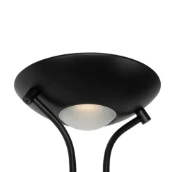 Moderne vloerlamp zwart met leeslamp incl. LED dim to warm - Diva
