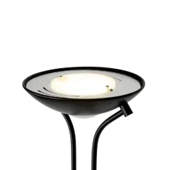 Moderne vloerlamp zwart met leeslamp incl. LED dim to warm - Diva