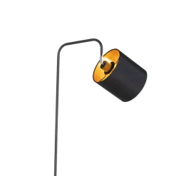 Moderne vloerlamp zwart met kap - Lofty