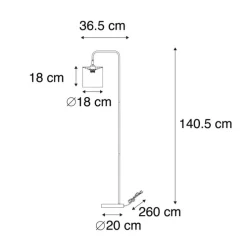 Moderne vloerlamp zwart met kap - Lofty