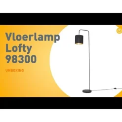 Moderne vloerlamp zwart met kap - Lofty