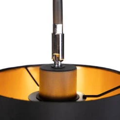 Moderne vloerlamp zwart met kap - Lofty