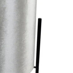 Moderne vloerlamp zwart met velours grijze kap - Rich