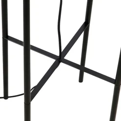 Moderne vloerlamp zwart met velours grijze kap - Rich