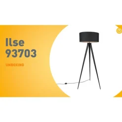 Moderne vloerlamp zwart met zwarte kap - Ilse