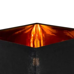 Moderne vloerlamp zwart met goud vierkant - VT 1