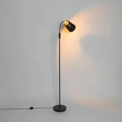 Moderne vloerlamp zwart met goud - Carmen