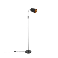 Moderne vloerlamp zwart met goud - Carmen