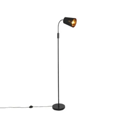 Moderne vloerlamp zwart met goud - Carmen