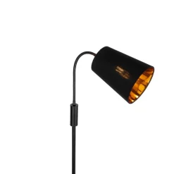 Moderne vloerlamp zwart met goud - Carmen