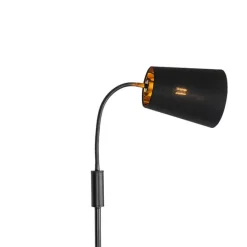 Moderne vloerlamp zwart met goud - Carmen