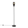 Moderne vloerlamp zwart met smoke glas - Drop