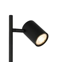 Moderne vloerlamp zwart met hout 3-lichts - Jeana